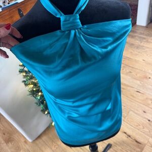 WHITE HOUSE BLACK MARKET WOMEN'S NWT SIZE 6 TOP BRAND NEW WITH TAGS PRETTY TEAL/